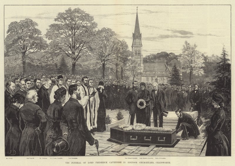 Lord Frederick Cavendishs begravelse i Edensor Churchyard, Chatsworth af Frank Dadd