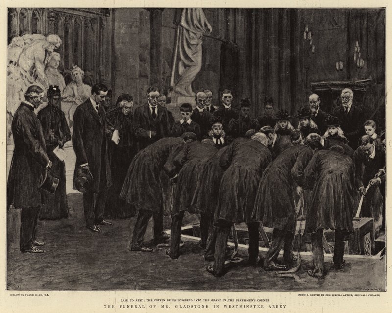 Gladstones begravelse i Westminster Abbey af Frank Dadd