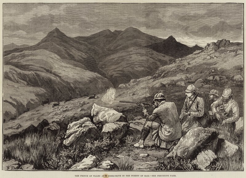 Prinsen af Wales ved Deer-Drive i Forest of Mar af Frank Dadd