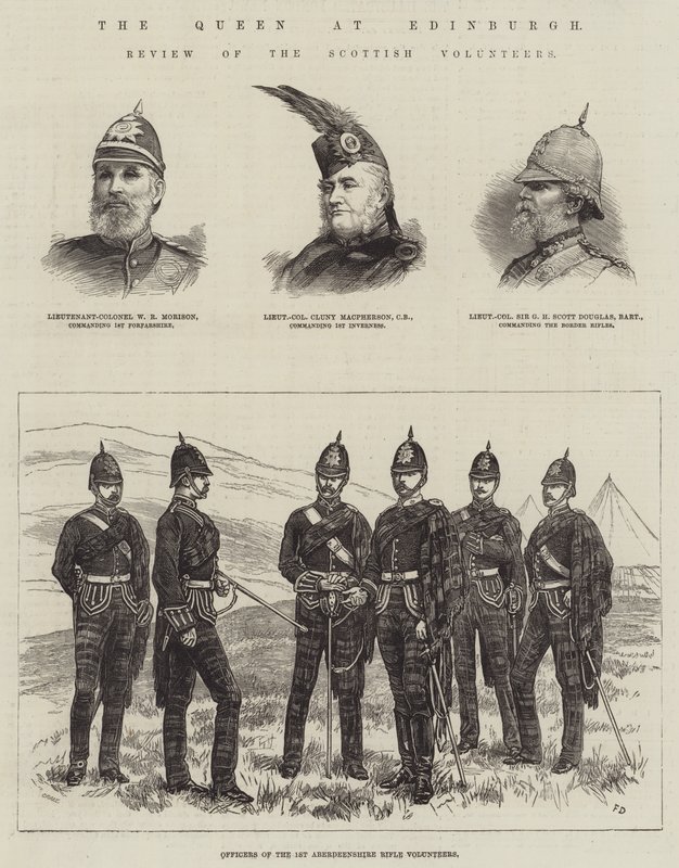 Dronningen i Edinburgh, anmeldelse af de skotske frivillige af Frank Dadd
