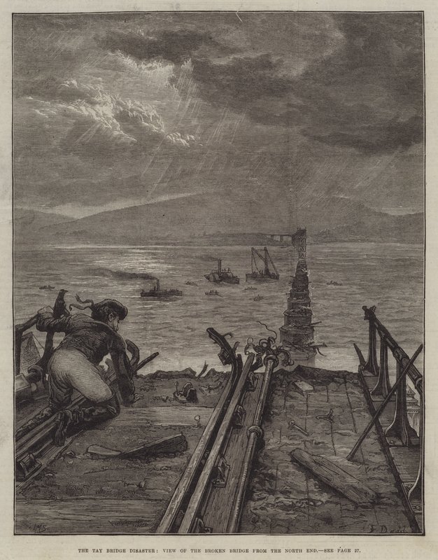 Tay Bridge-katastrofen, Udsigt over Broken Bridge fra North End af Frank Dadd