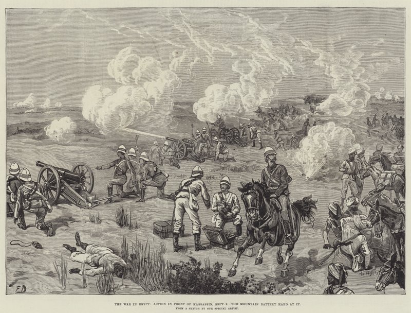 The War in Egypt, Action foran Kassassin, 9. september, Bjergbatteriet hårdt ved det af Frank Dadd