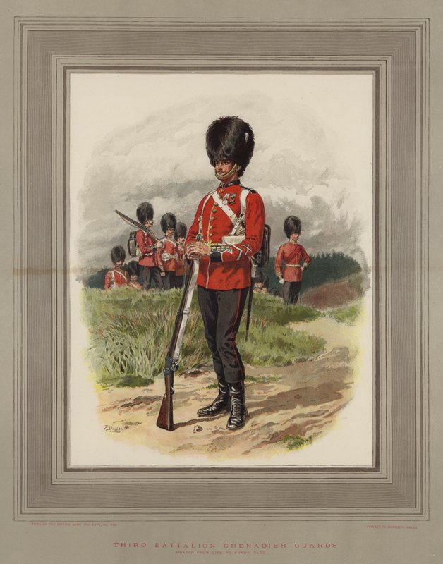 Tredje bataljon Grenadiergarde (chromolitho) af Frank Dadd