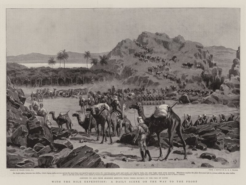 Med Nile Ekspeditionen, en daglig scene på vej mod fronten af Frank Dadd