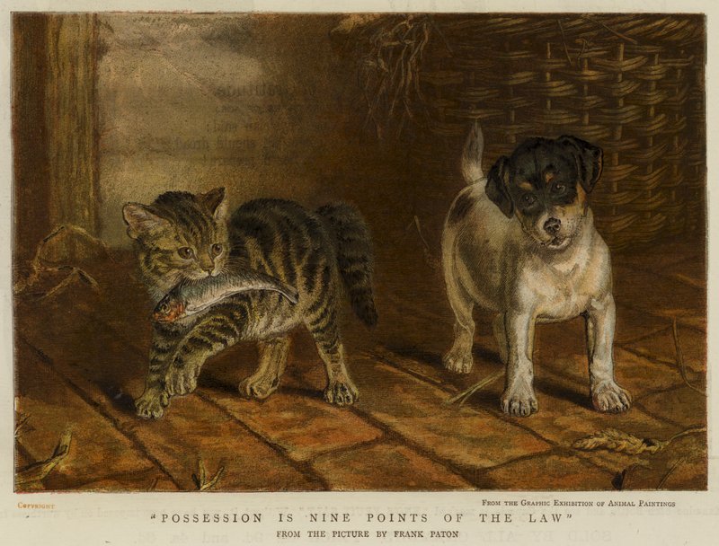 Besiddelse er ni punkter i loven (chromolitho) af Frank Paton