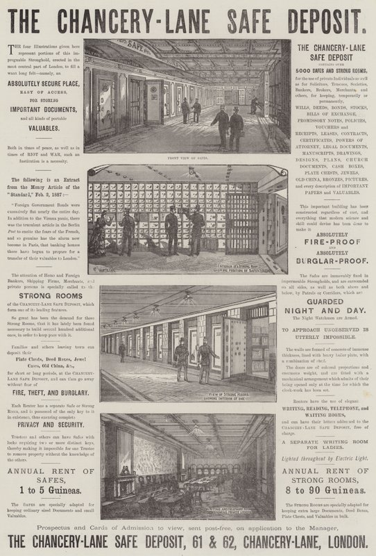 Annonce, Chancery-Lane Safe Deposit af Frank Watkins
