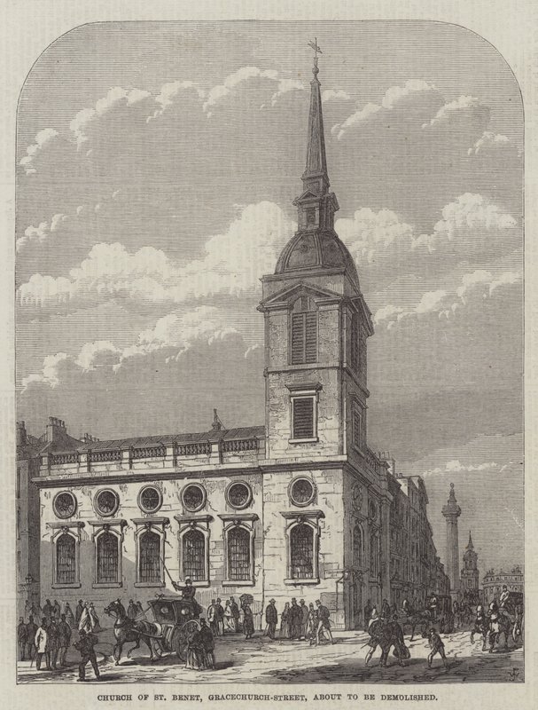 Church of St Benet, Gracechurch-Street, ved at blive revet ned af Frank Watkins