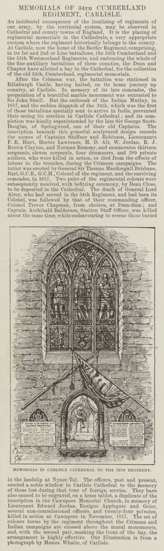 Mindesmærker i Carlisle Cathedral til det 34. regiment af Frank Watkins