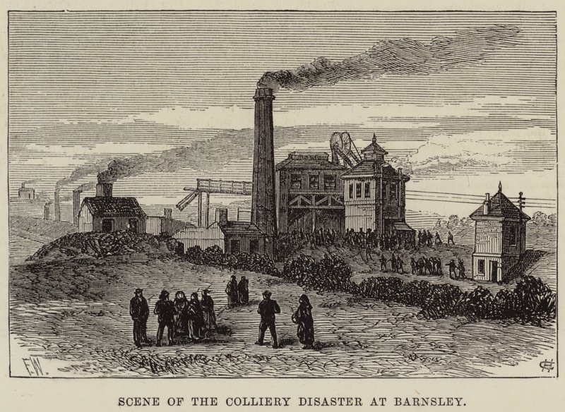 Scene fra Colliery-katastrofen ved Barnsley af Frank Watkins
