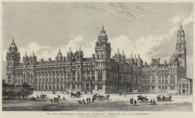 De nye regeringskontorer i Whitehall, Admiralty and War Department af Frank Watkins