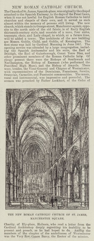 Den nye romersk-katolske kirke St James, Manchester Square af Frank Watkins