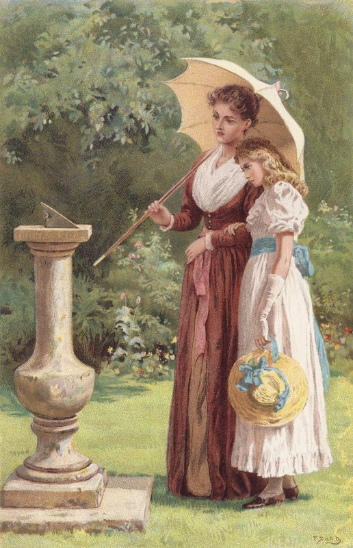 Jeg tæller kun de lyse timer (chromolitho) af Frank (after) Dadd