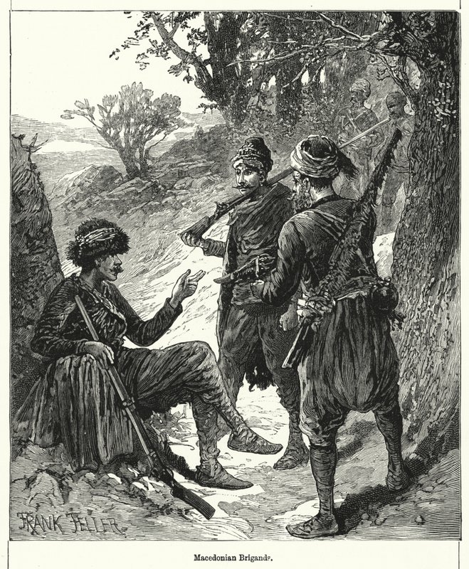 Makedonske brigader (gravering) af Frank (after) Feller
