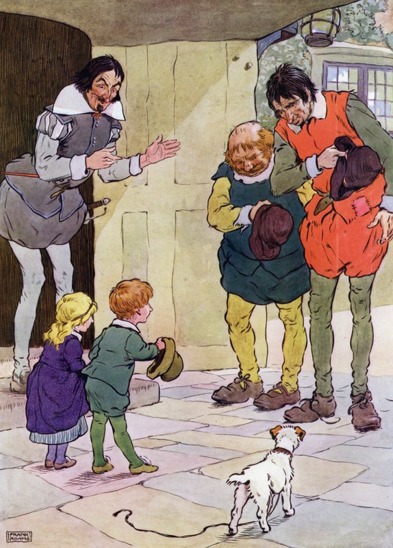 Illustration til The Babes in the Wood (farve litografi) af Frank Adams