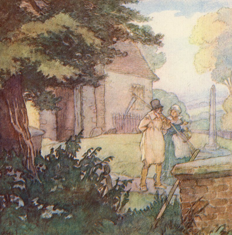 Illustration til The Scholar-Gipsy af Matthew Arnold (farve litho) af Frank Adams