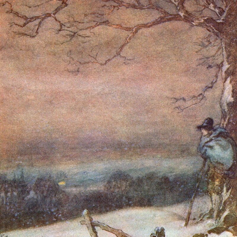 Illustration til The Scholar-Gipsy af Matthew Arnold (farve litho) af Frank Adams