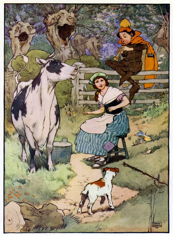 Illustration til historien om Tom Piberens søn (farve litho) af Frank Adams