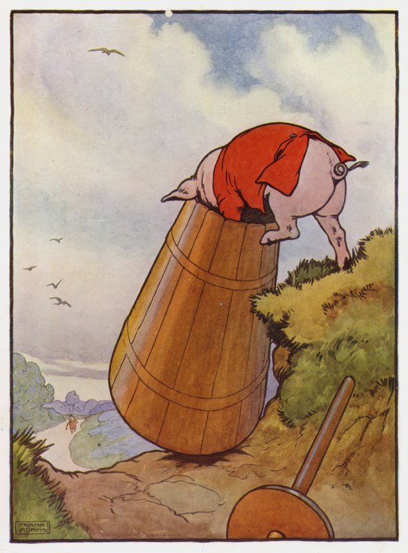 Illustration til De tre små grise af Frank Adams