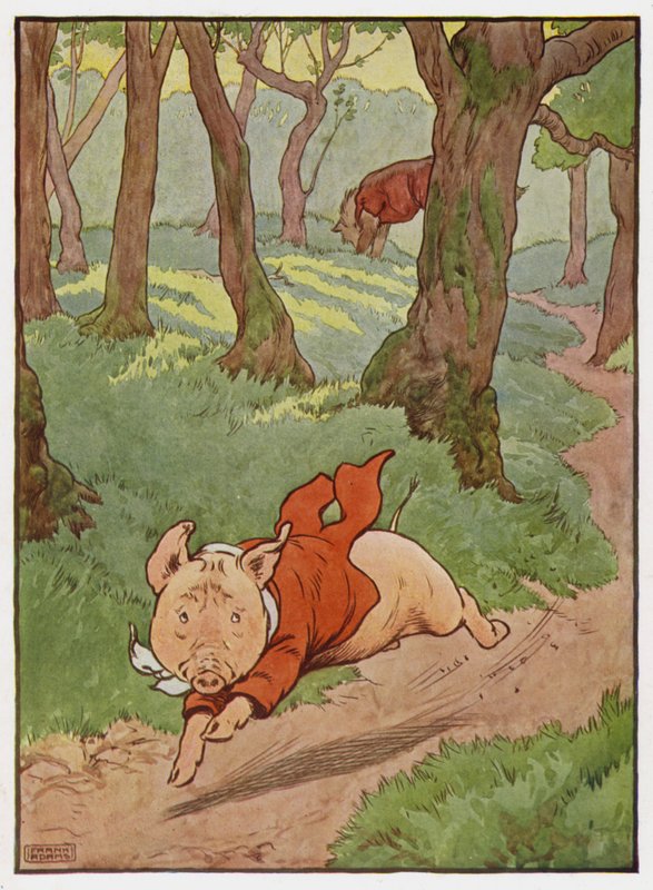 Illustration til De tre små grise af Frank Adams