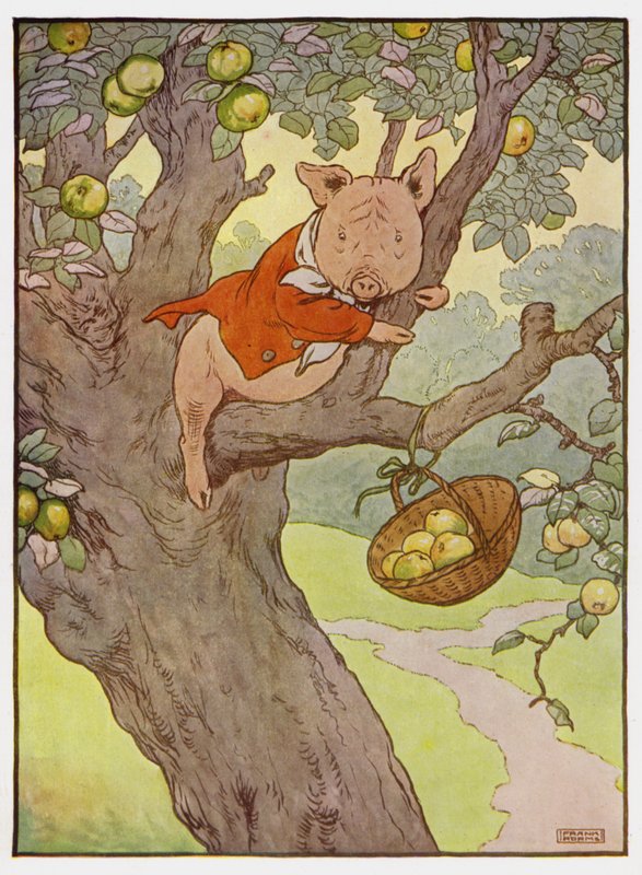 Illustration til De tre små grise af Frank Adams