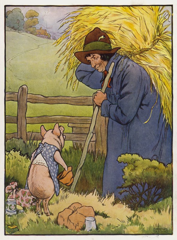 Illustration til De tre små grise af Frank Adams