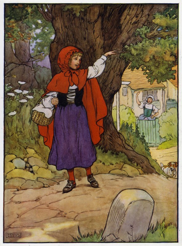 Rødhætte (farve litho) af Frank Adams