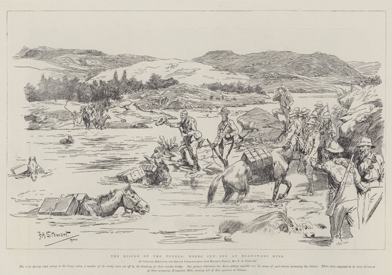 The Rising of the Tugela, boerne afskåret ved Hlangwani Hill af Frank Algenon Stewart