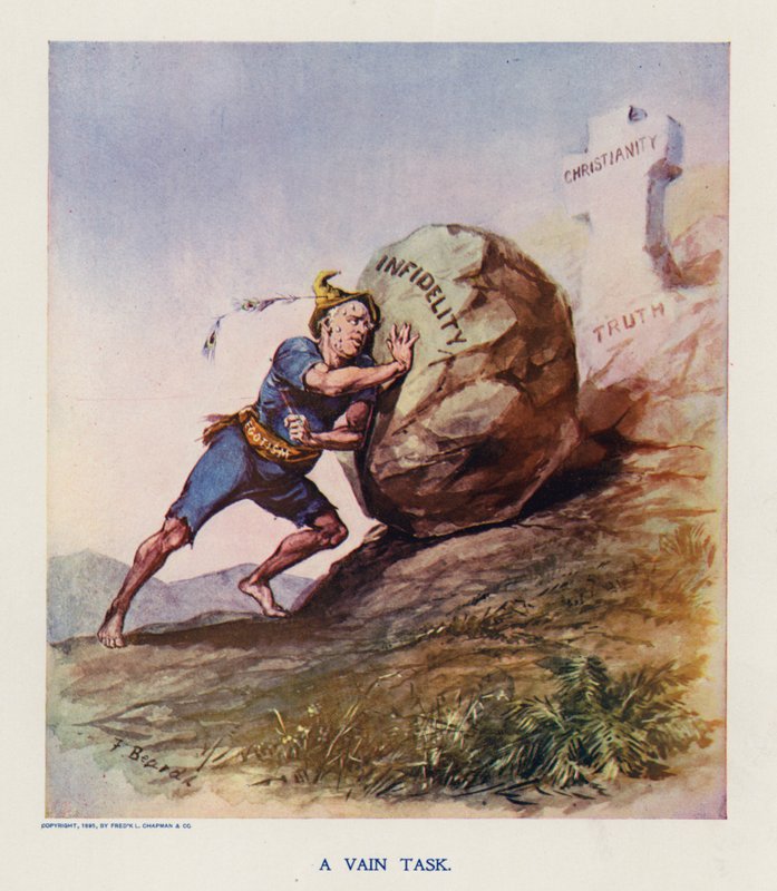 En forgæves opgave (farvelitografi) af Frank Beard