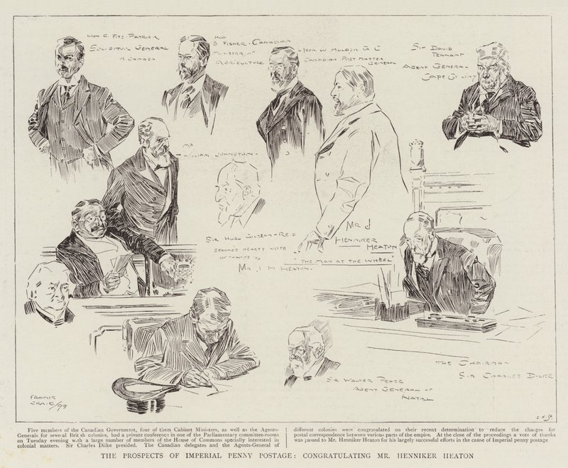 The Prospects of Imperial Penny Portoge, lykønskninger til hr. Henniker Heaton af Frank Craig