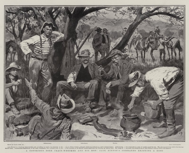 En berygtet Boer Tog-Wrecker og hans Mænd, Jack Hintons Commando nyder et hvil af Frank Dadd