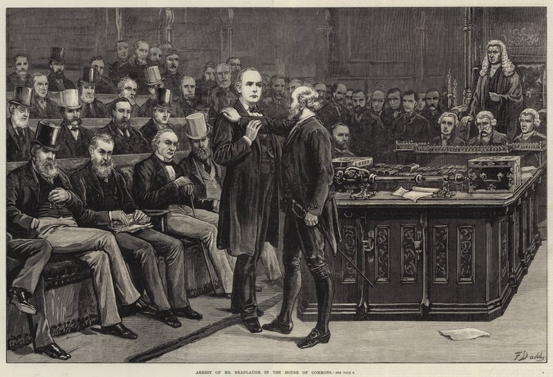 Anholdelse af hr. Bradlaugh i Underhuset af Frank Dadd