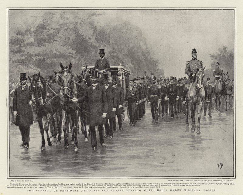 Præsident McKinleys begravelse, Ligvognen, der forlader Det Hvide Hus under Militær Escort af Frank Dadd
