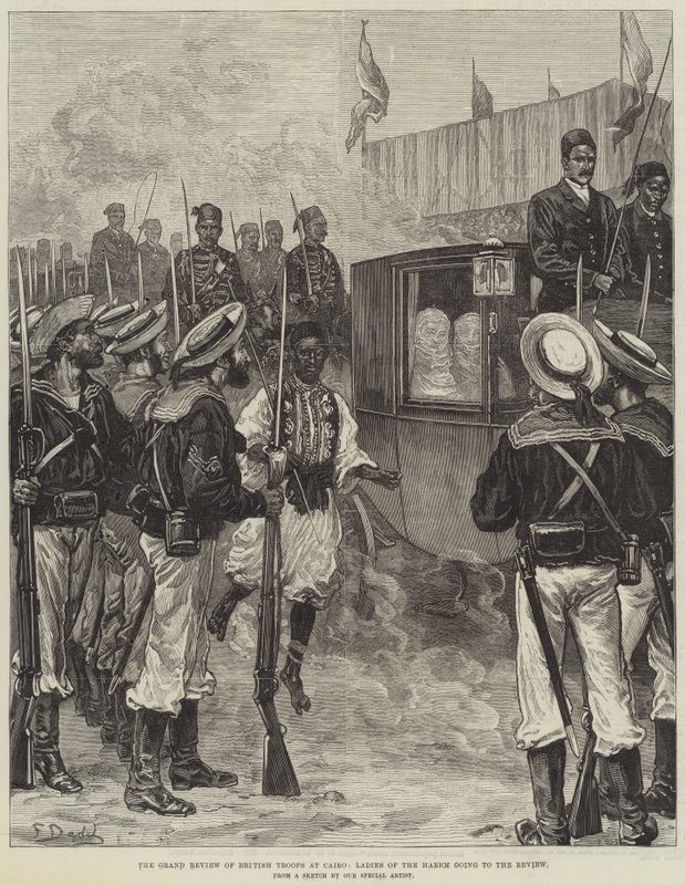 Den store gennemgang af de britiske tropper i Cairo, Haremsdamer på vej til gennemgangen af Frank Dadd