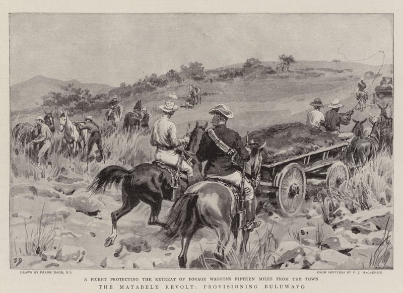 Matabele-oprøret, der forsyner Bulawayo af Frank Dadd