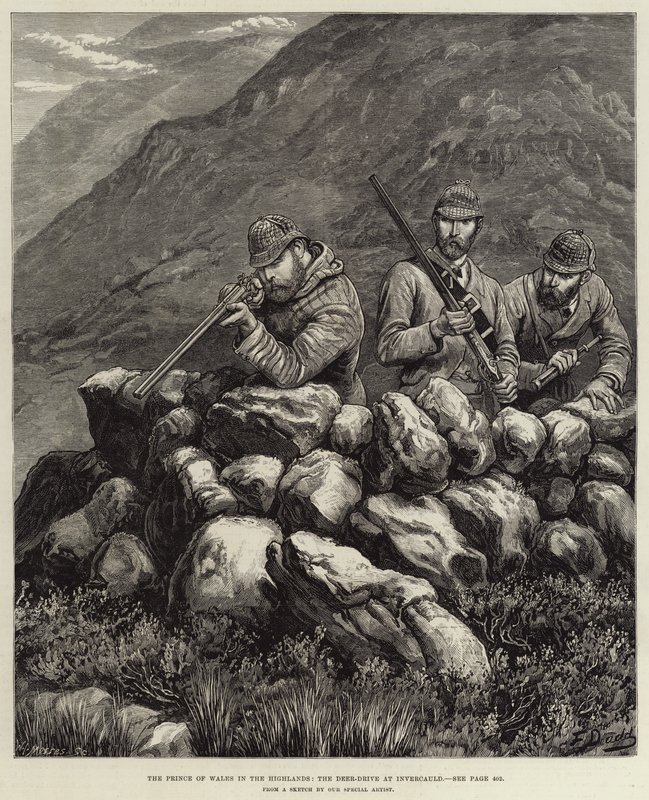 Prinsen af Wales i højlandet, Deer-Drive ved Invercauld af Frank Dadd