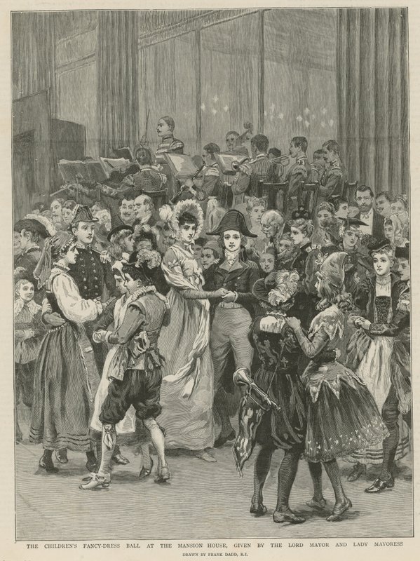 Børnenes udklædningsbal i Mansion House (gravering) af Frank Dadd