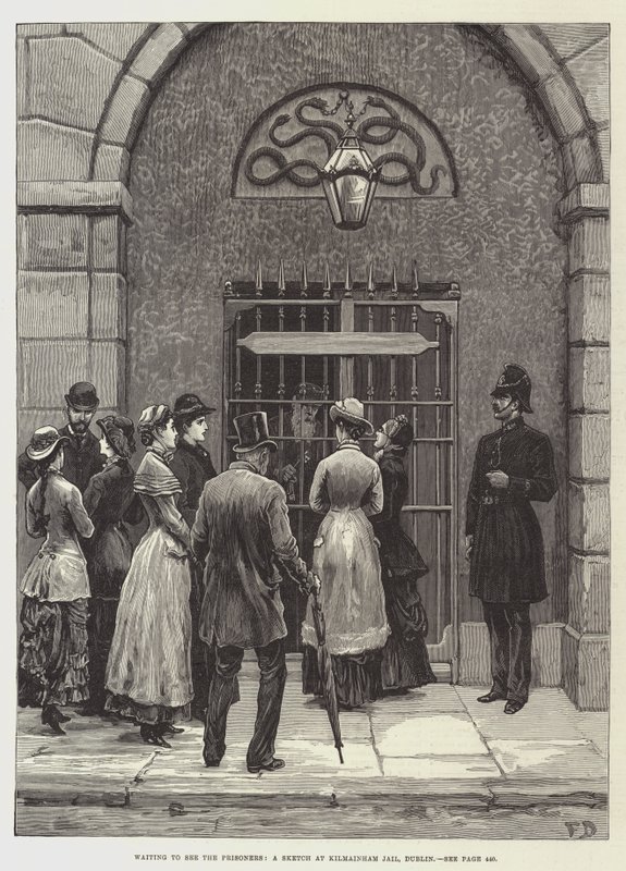 Venter på at se Prisoners, en skitse i Kilmainham Jail, Dublin af Frank Dadd
