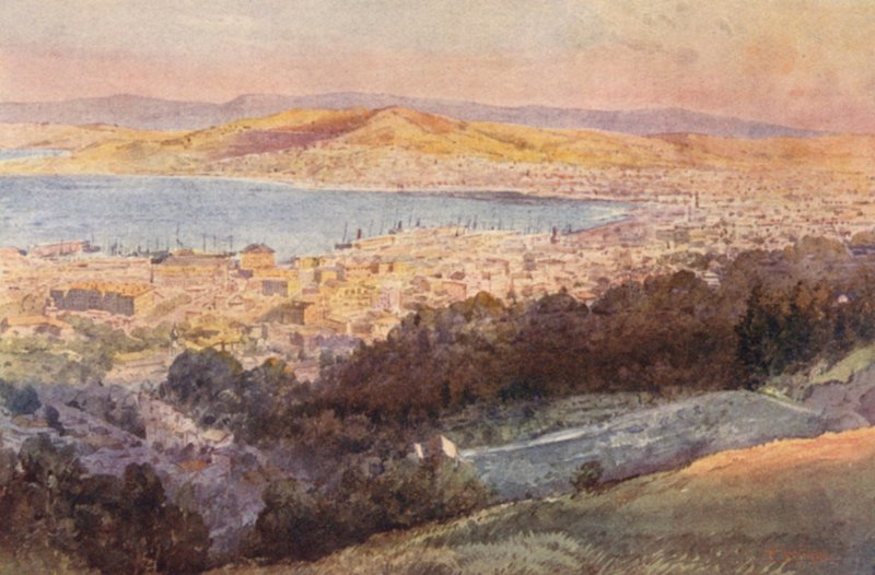 New Zealand: Wellington (farvelitografi) af Frank H Wright