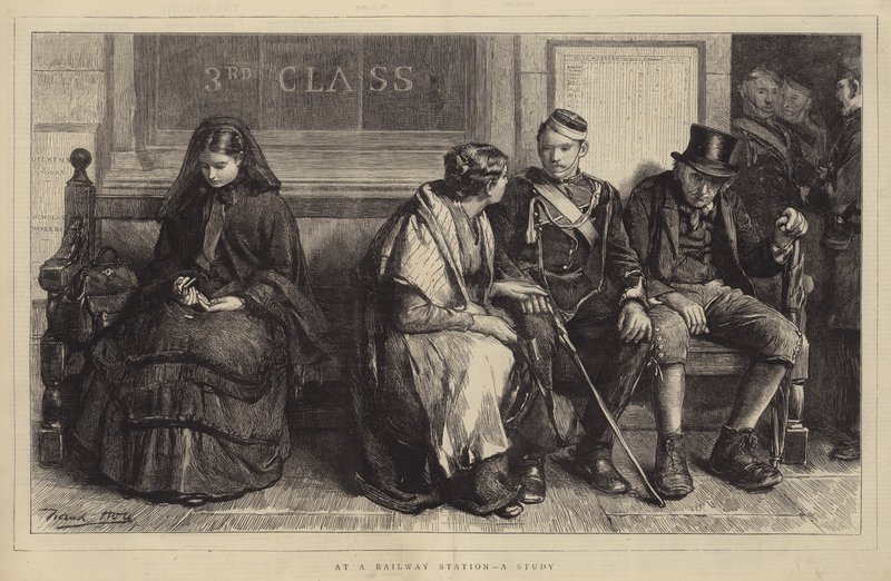 På en Jernbanestation, en Studie af Frank Holl