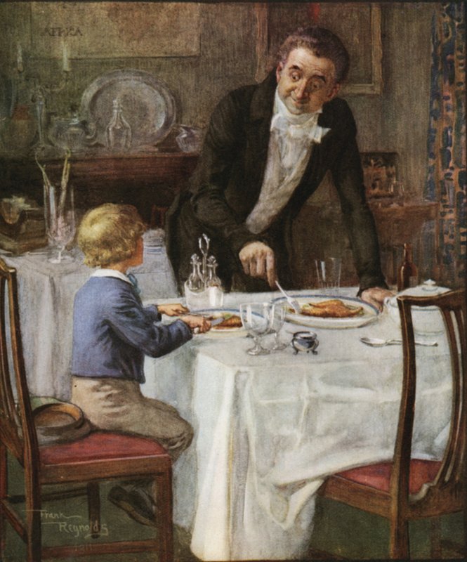 Den venlige tjener (farvelitografi) af Frank Reynolds
