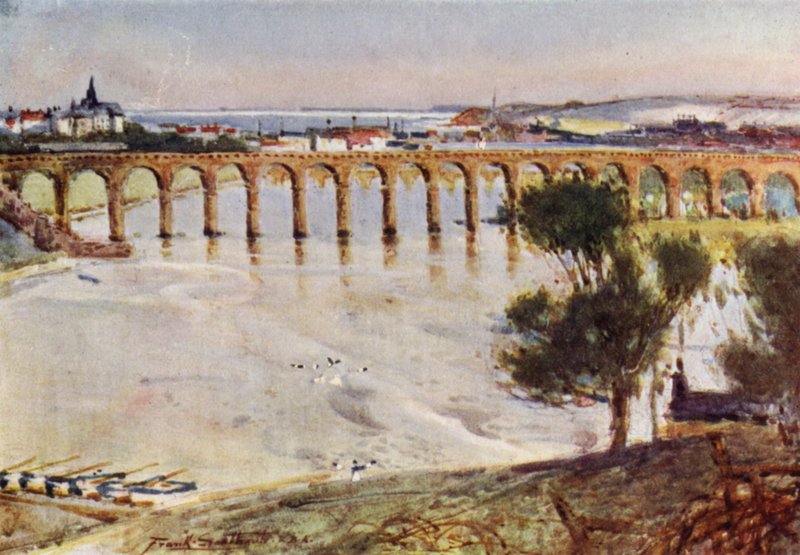 Berwick-on-Tweed (farve litho) af Frank Southgate