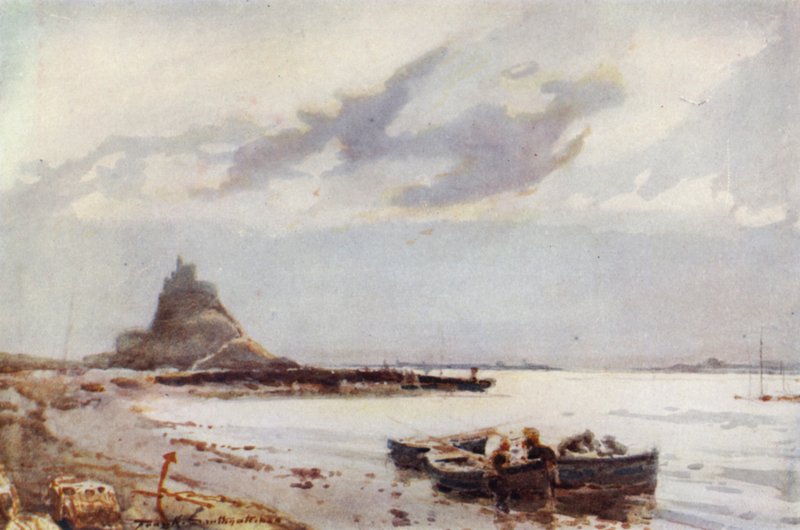 Holy Island (farve litho) af Frank Southgate