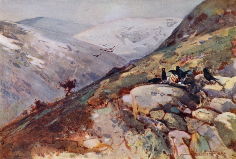 Nær Kielder (farve litho) af Frank Southgate