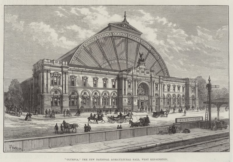 Olympia, den nye nationale landbrugshal, West Kensington af Frank Watkins