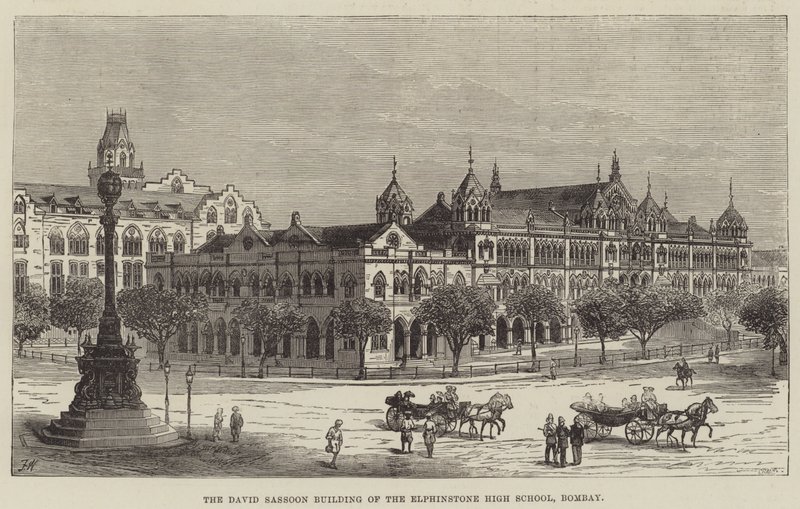 David Sassoon-bygningen på Elphinstone High School, Bombay af Frank Watkins