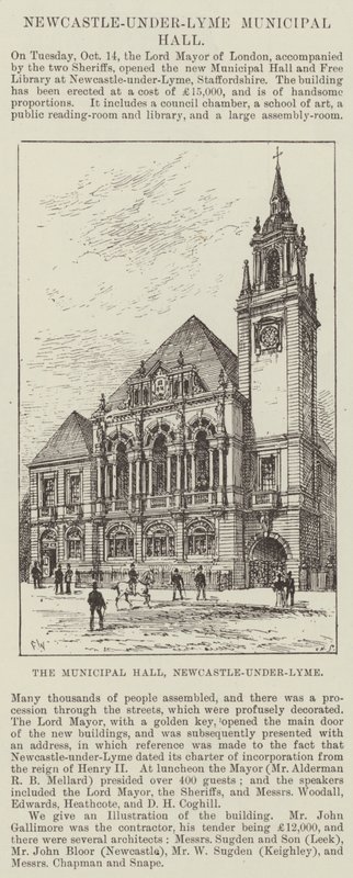 Rådhuset, Newcastle-under-Lyme af Frank Watkins
