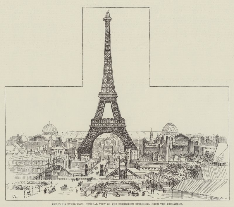 Paris-udstillingen, overblik over udstillingsbygningerne, fra Trocadero af Frank Watkins