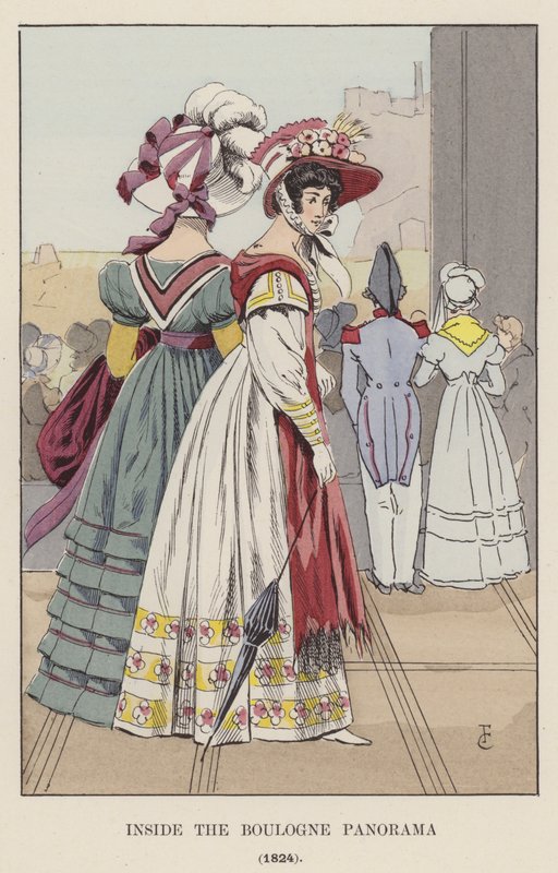 Inde i Boulogne Panorama, 1824 af François Courboin
