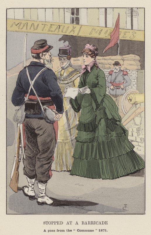 Stoppet ved en barrikade, et pas fra kommunen 1871 af François Courboin
