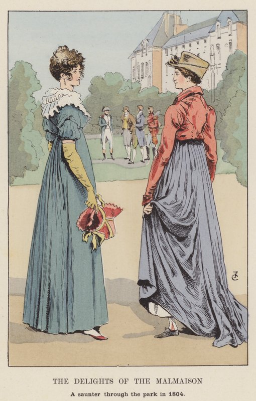 The Delights of the Malmaison, en slentretur gennem parken i 1804 af François Courboin